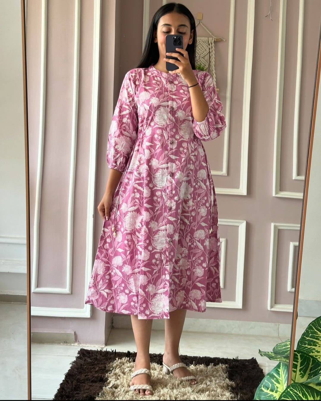 Women's New Floral Midi Cotton Casual Dresses