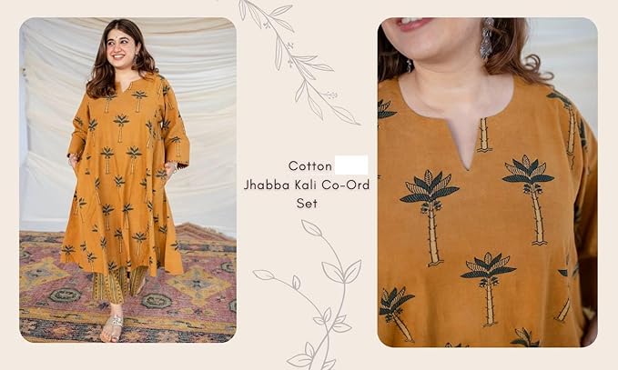 Women's Ajrakh Cotton A-Line Kurta for Festive & Casual Wear