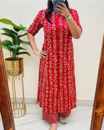 Women's Cotton Jaipuri Floral Print Floral Print Co-Ords Set