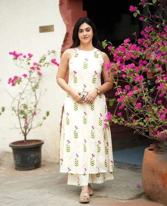 Cotton Printed Kurta Pant Set